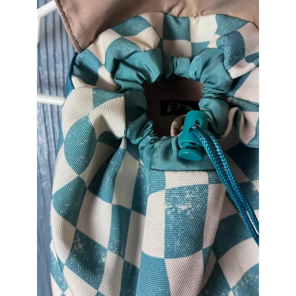 Art Class Girls Backpack Knapsack Rucksack Medium Green Checked Snap Pockets